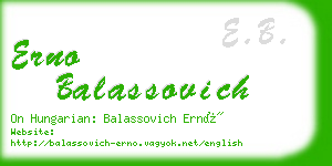erno balassovich business card